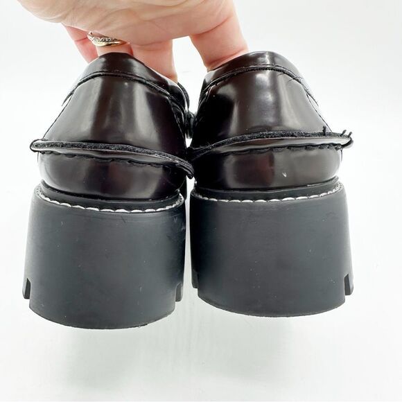 Mango Track Sole Leather Slip-On Loafer with Track Sole Deep Burgundy Sz 7.5 - Picture 7 of 14